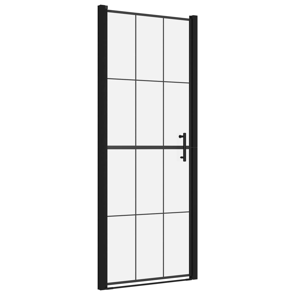 Vrata za tuš od kaljenog stakla 91 x 195 cm crna