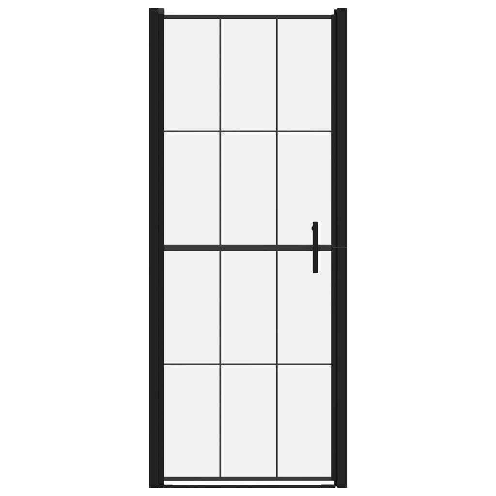 Vrata za tuš od kaljenog stakla 91 x 195 cm crna