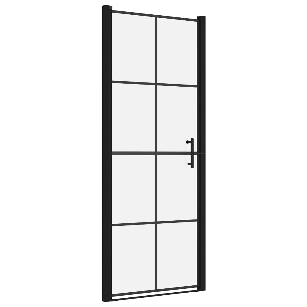 Vrata za tuš od kaljenog stakla 81 x 195 cm crna