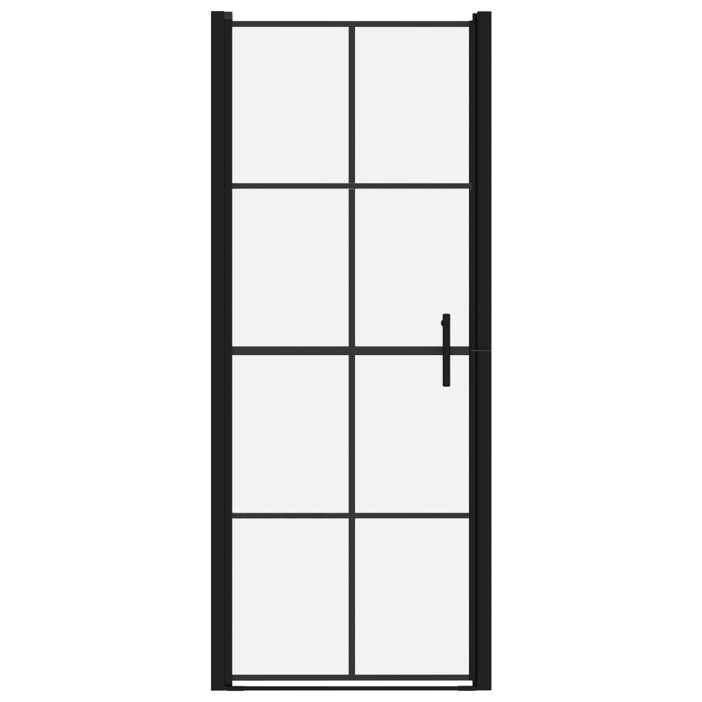 Vrata za tuš od kaljenog stakla 81 x 195 cm crna