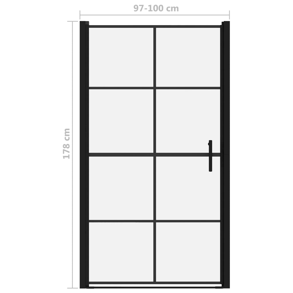 Vrata za tuš od kaljenog stakla 100 x 178 cm crna