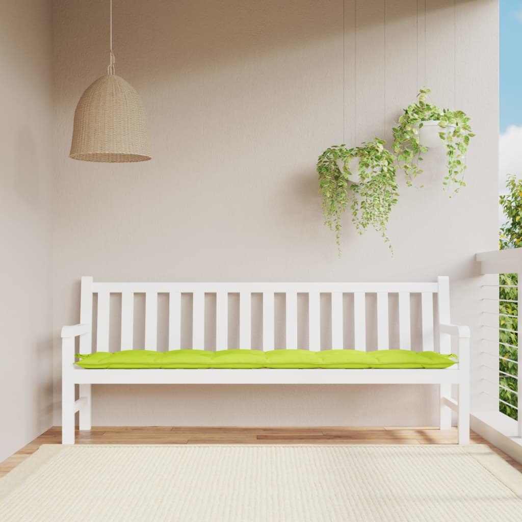 Jastuk za vrtnu klupu jarkozeleni 200x50x7 cm od tkanine Oxford