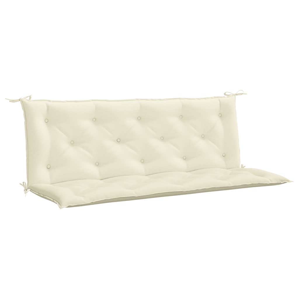 Jastuk za vrtnu klupu krem bijeli 150x(50+50)x7 cm od tkanine
