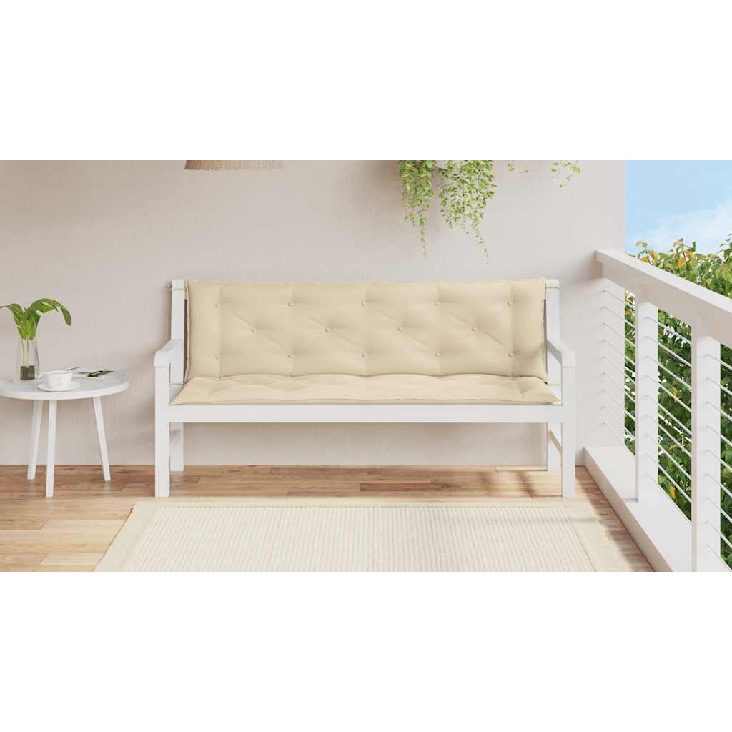 Jastuk za vrtnu klupu bež 150 x (50 + 50) x 7 cm tkanina Oxford