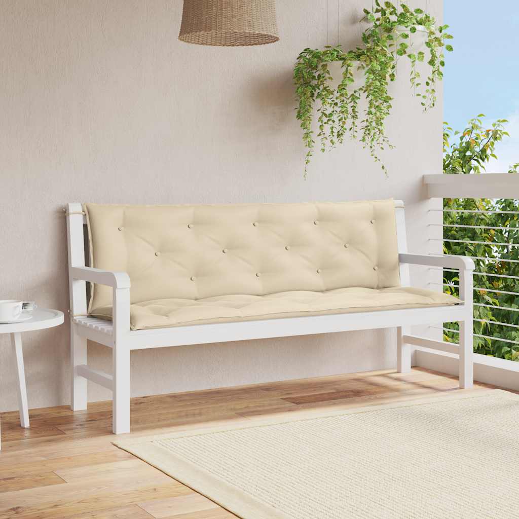 Jastuk za vrtnu klupu bež 150 x (50 + 50) x 7 cm tkanina Oxford