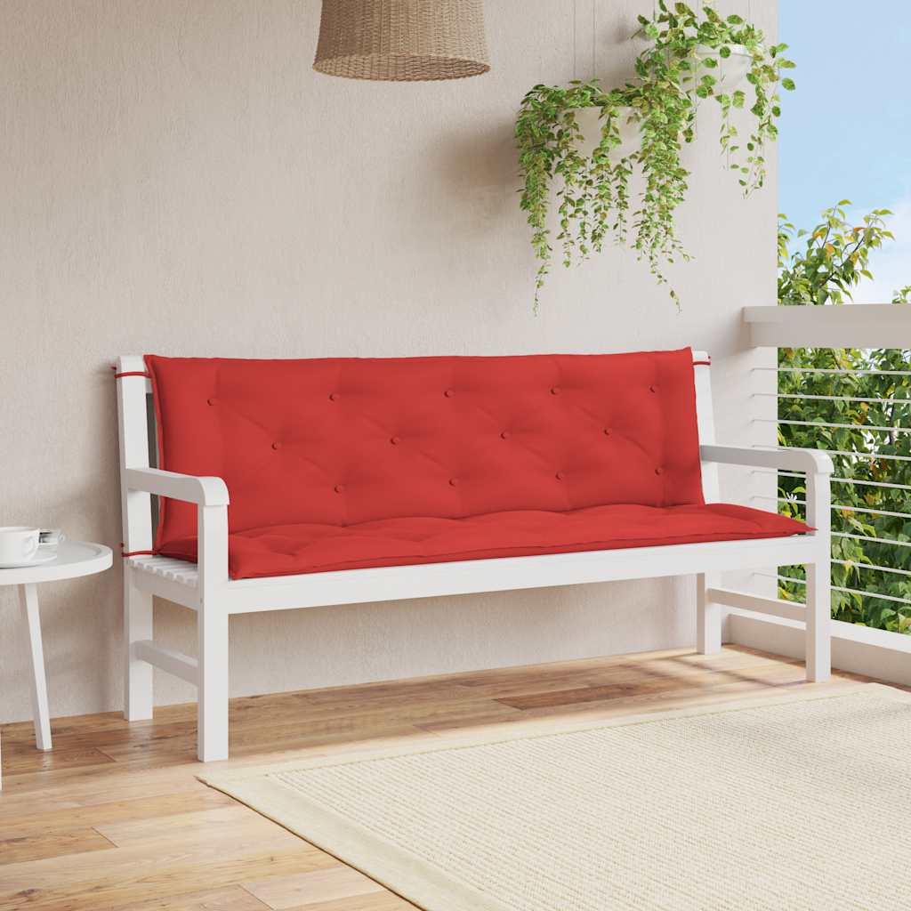 Jastuk za vrtnu klupu crveni 150x(50+50)x7 cm od tkanine Oxford