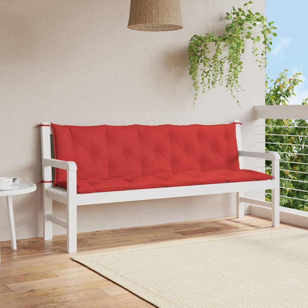 Jastuk za vrtnu klupu crveni 180x(50+50)x7 cm od tkanine Oxford