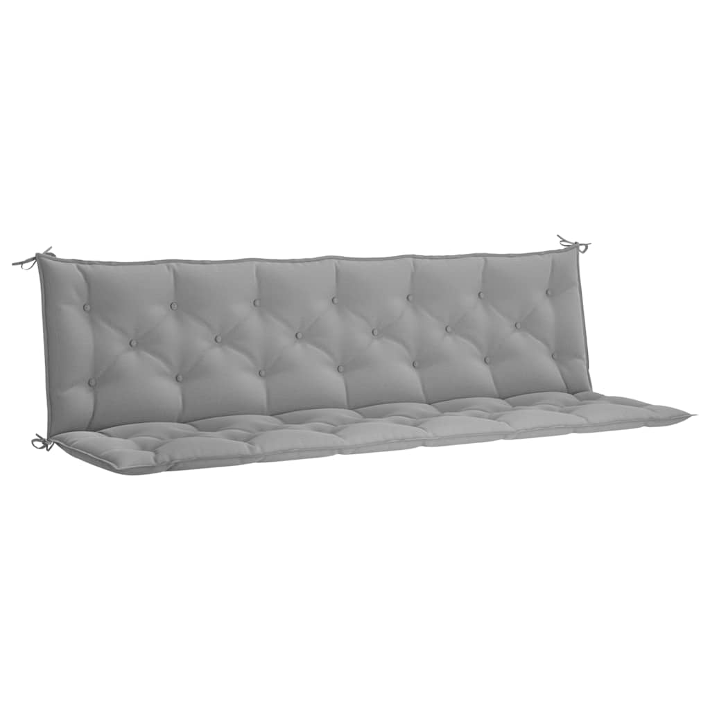 Jastuk za vrtnu klupu sivi 200 x (50+50) x 7 cm tkanina Oxford