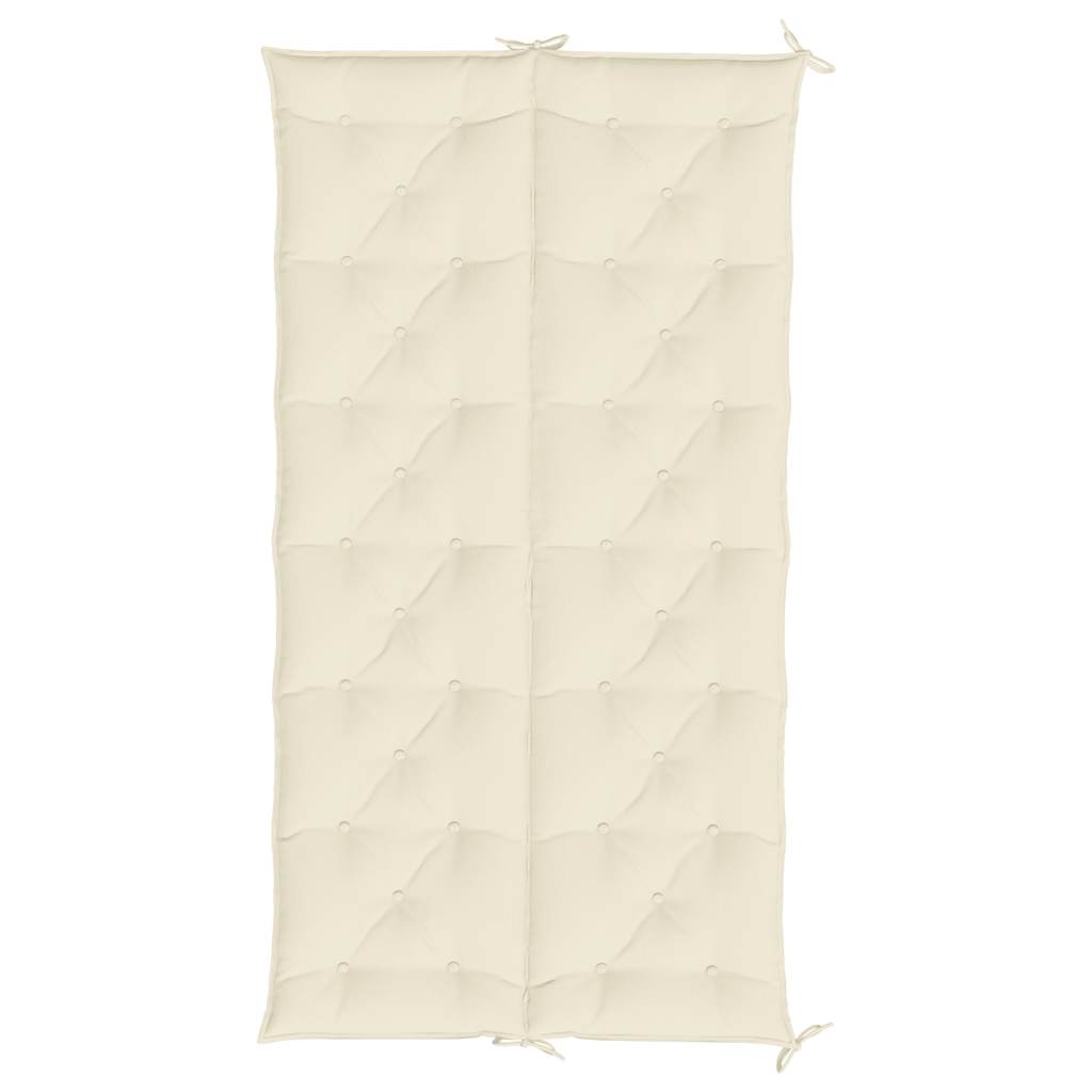 Jastuk za vrtnu klupu krem bijeli 200x(50+50)x7 cm od tkanine