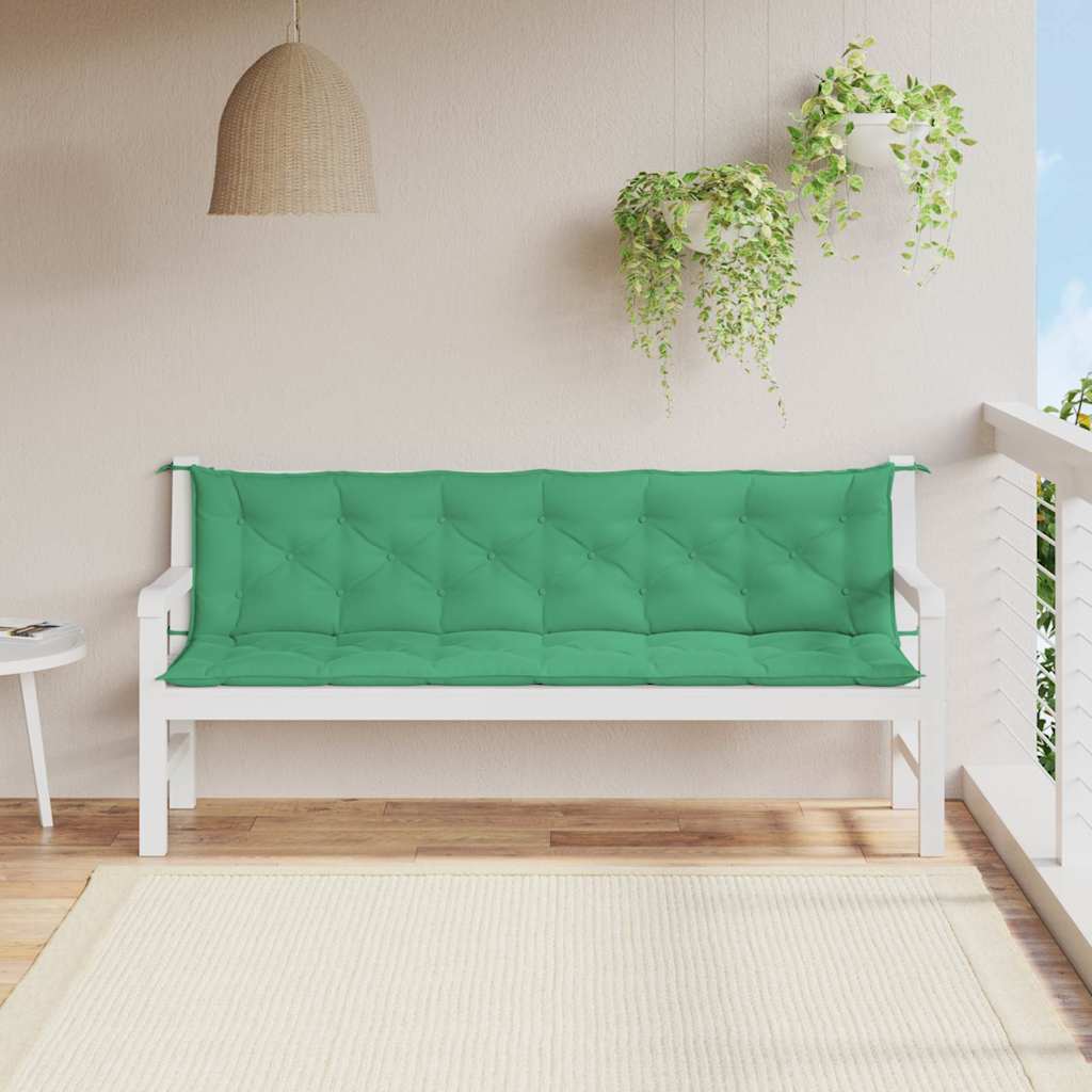 Jastuk za vrtnu klupu zeleni 200x(50+50)x7 cm od tkanine Oxford