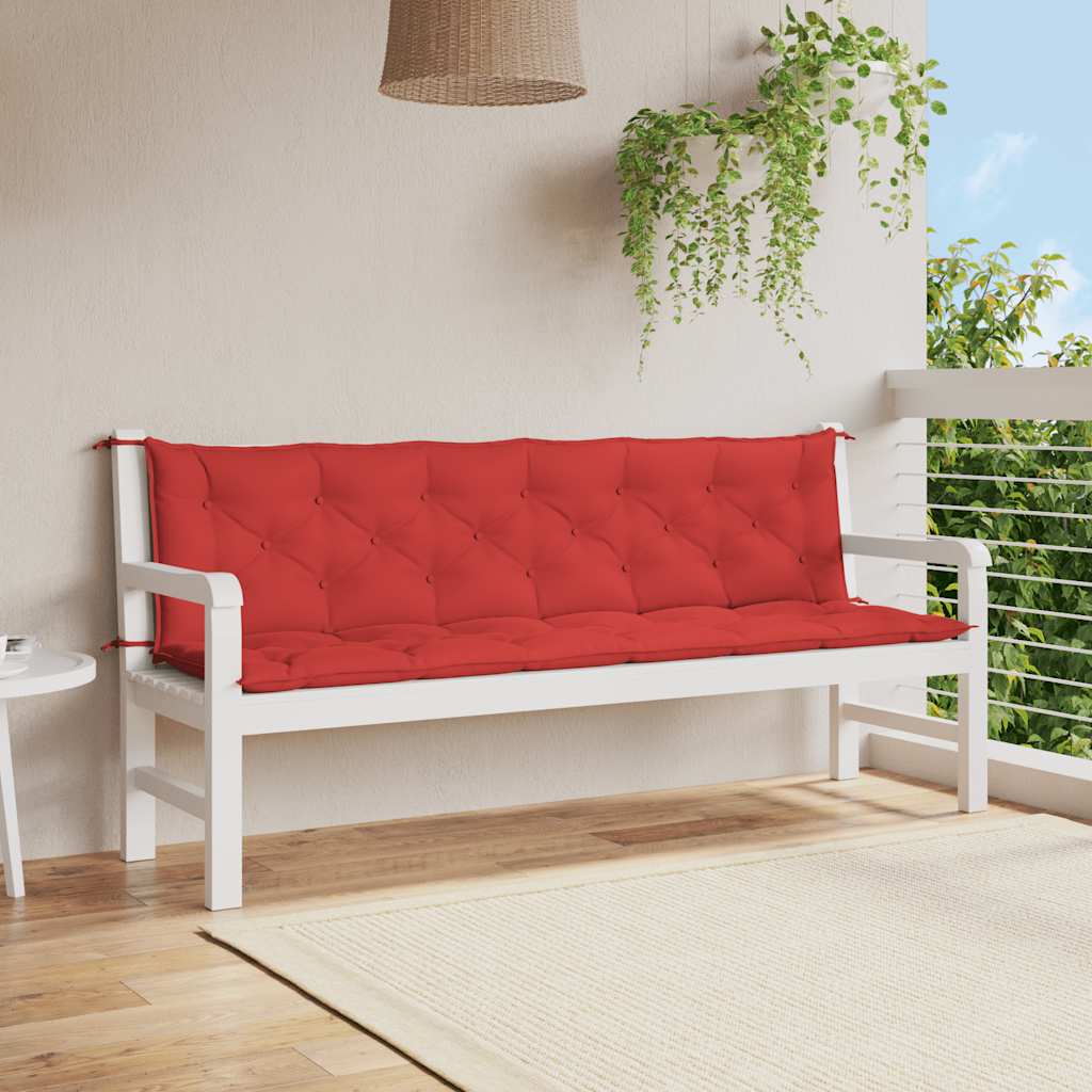 Jastuk za vrtnu klupu crveni 200x(50+50)x7 cm od tkanine Oxford