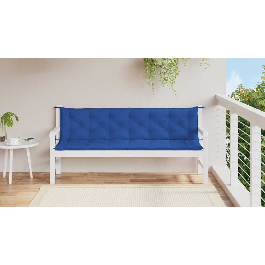 Jastuk za vrtnu klupu plavi 200 x (50+50) x 7 cm tkanina Oxford