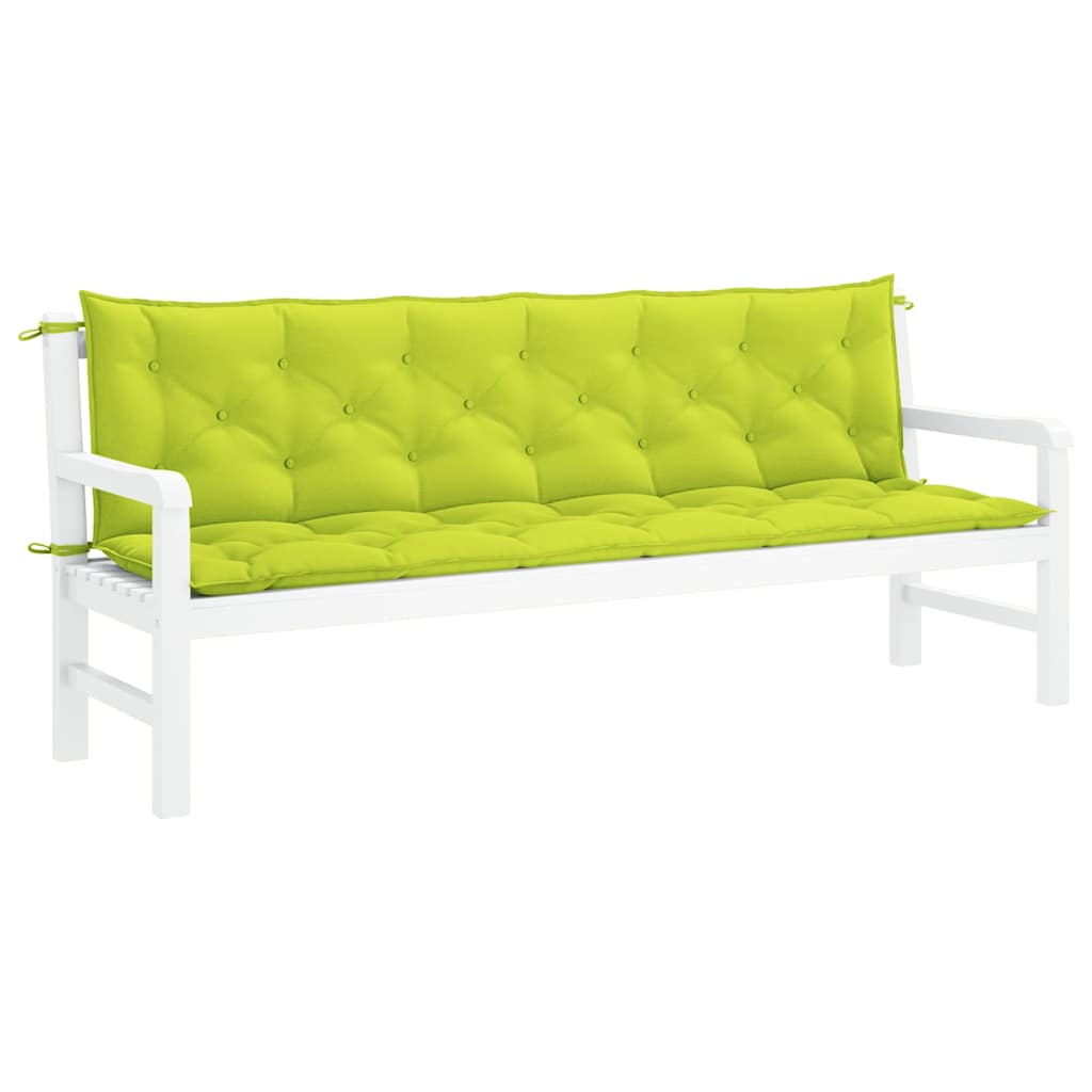 Jastuk za vrtnu klupu jarkozeleni 200x(50+50)x7 cm od tkanine