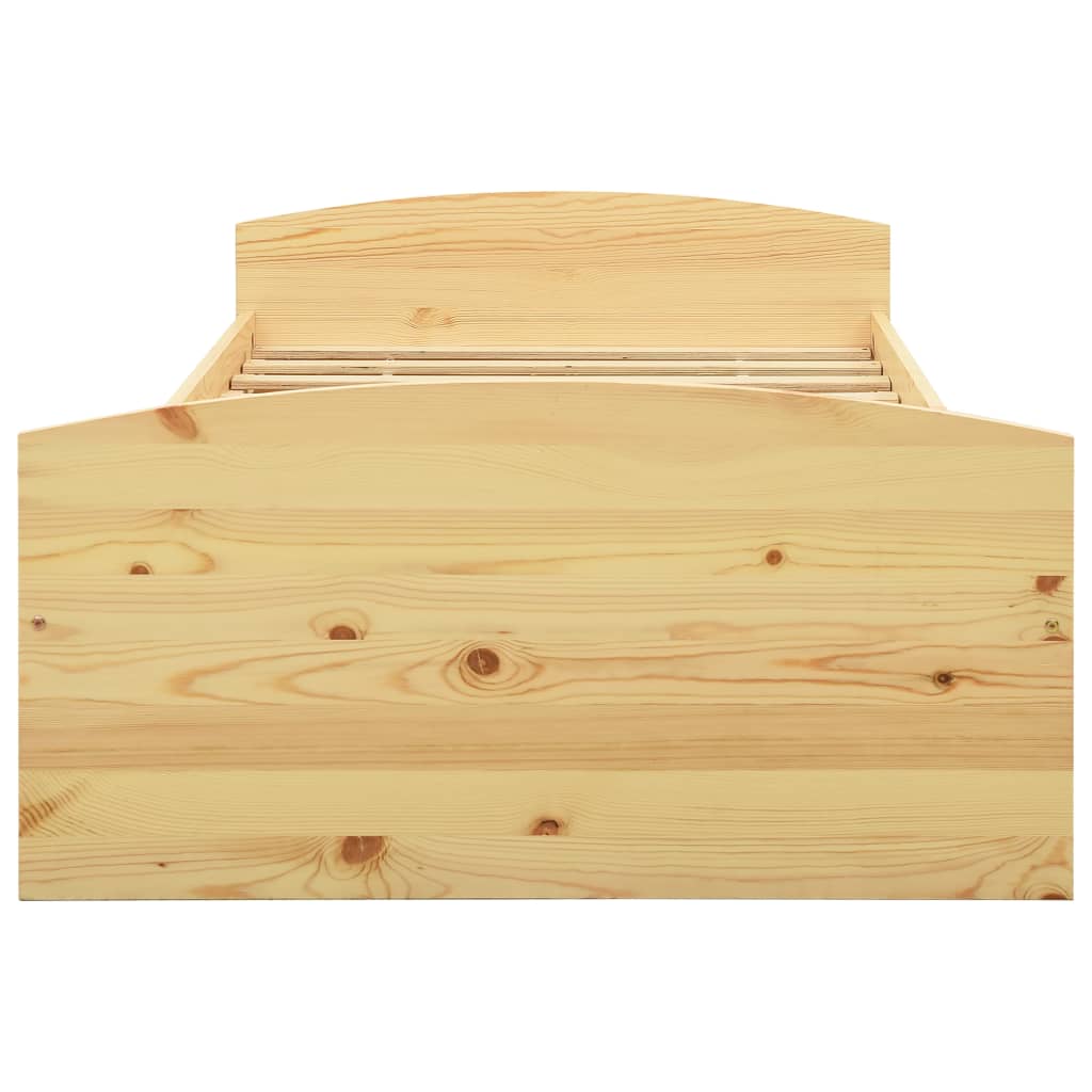 Okvir kreveta s 2 ladice od masivne borovine 90 x 200 cm