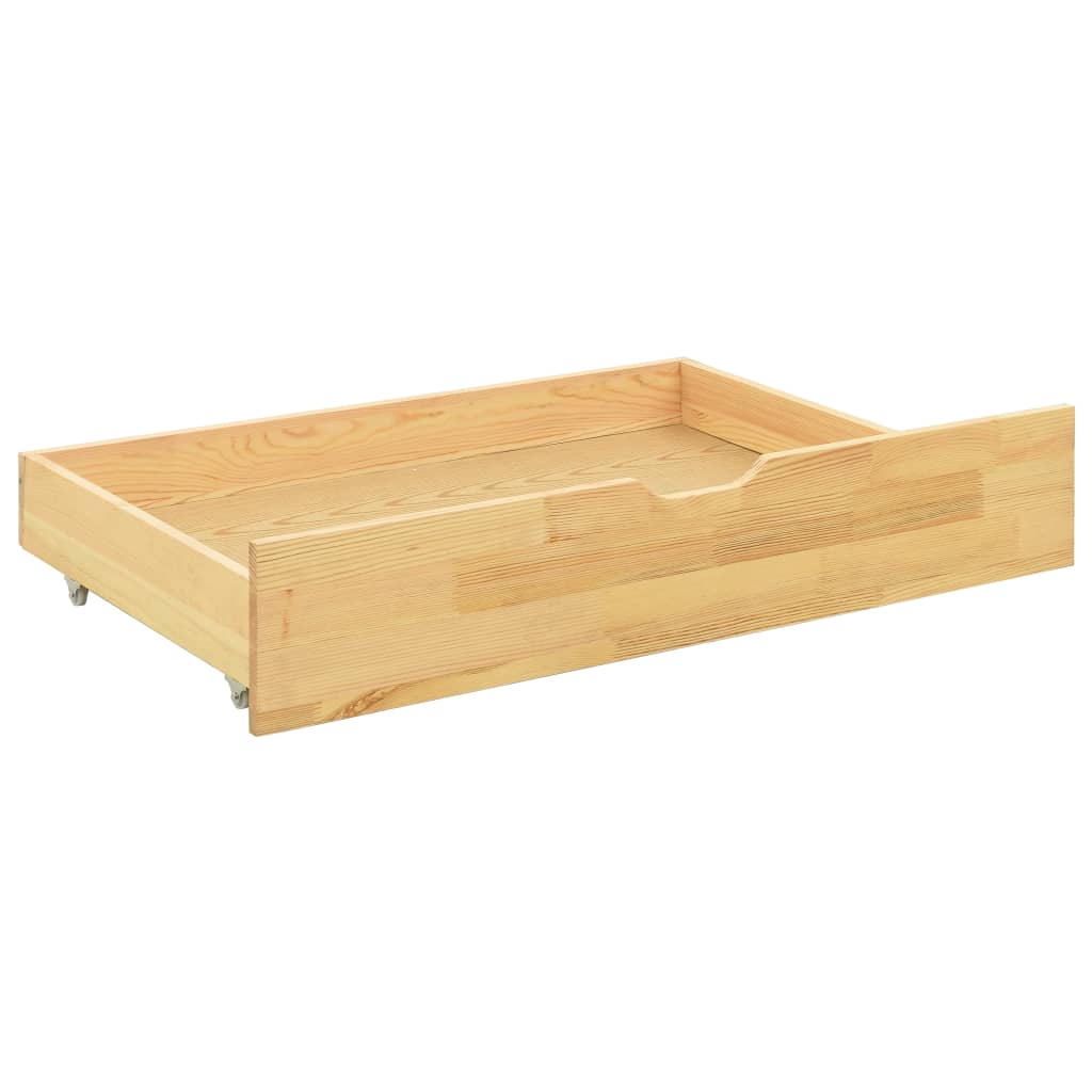 Okvir kreveta s 2 ladice od masivne borovine 90 x 200 cm