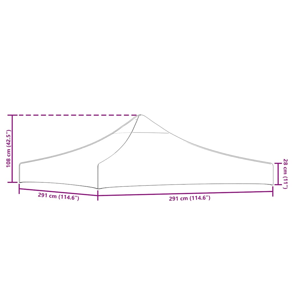 Krov za šator za zabave 3 x 3 m žuti 270 g/m²
