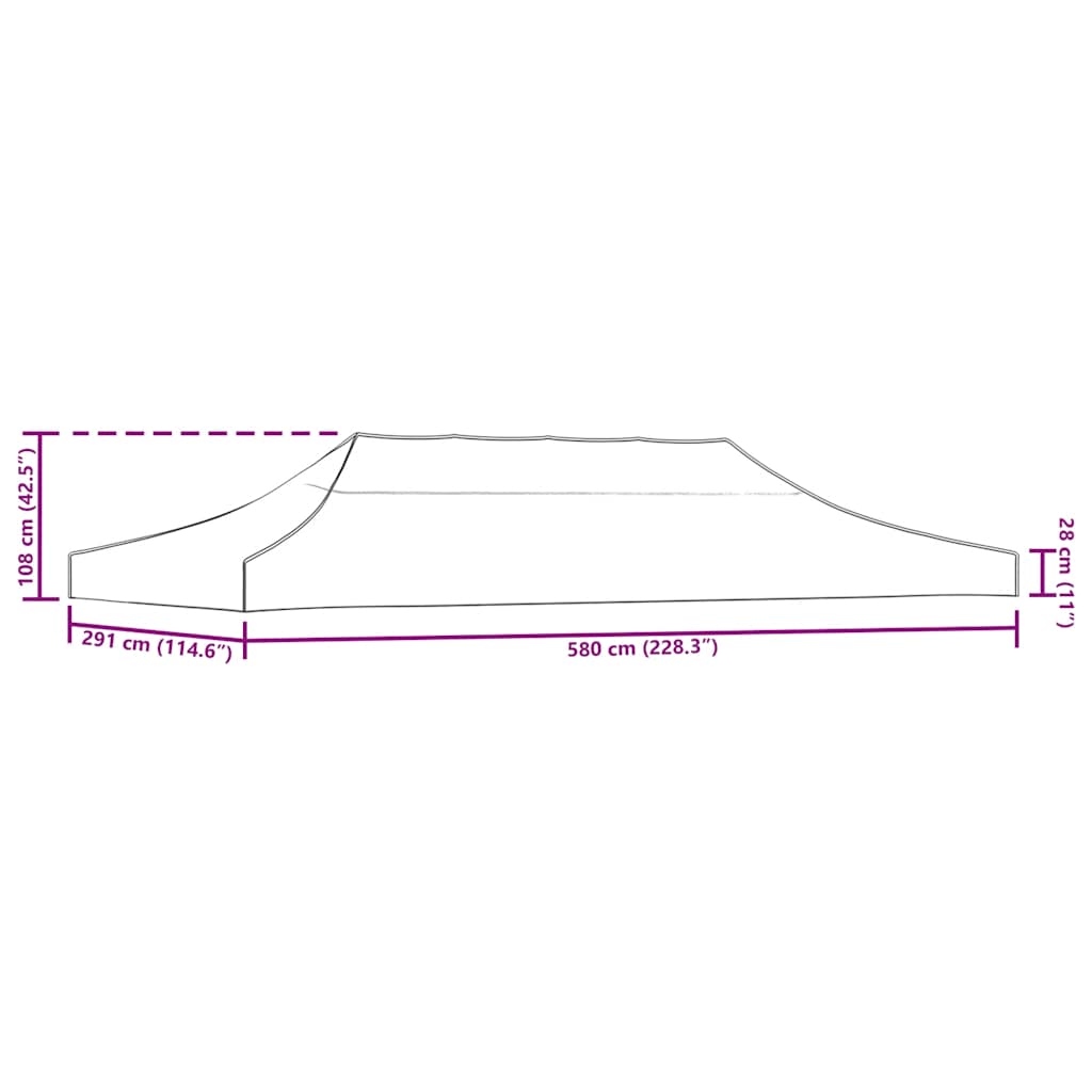 Krov za šator za zabave 6 x 3 m žuti 270 g/m²