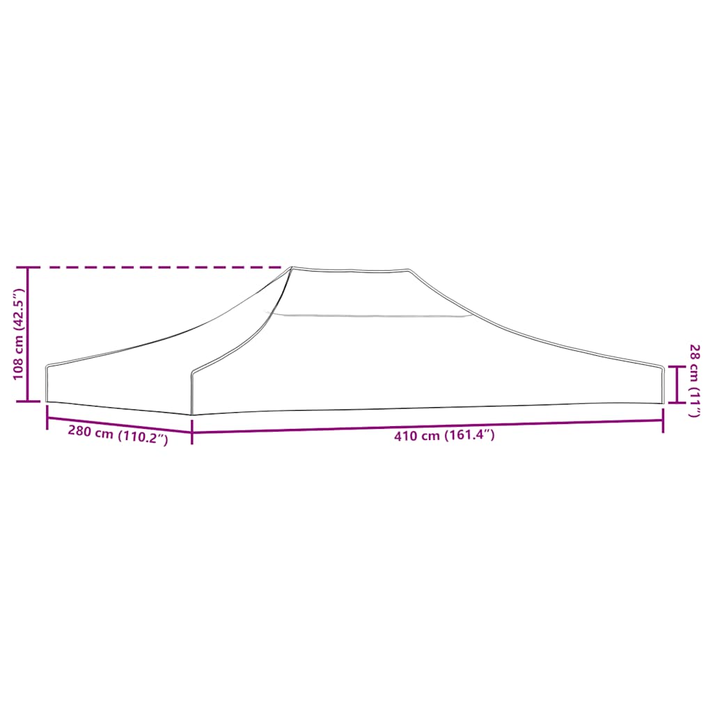 Krov za šator za zabave 4 x 3 m narančasti 270 g/m²