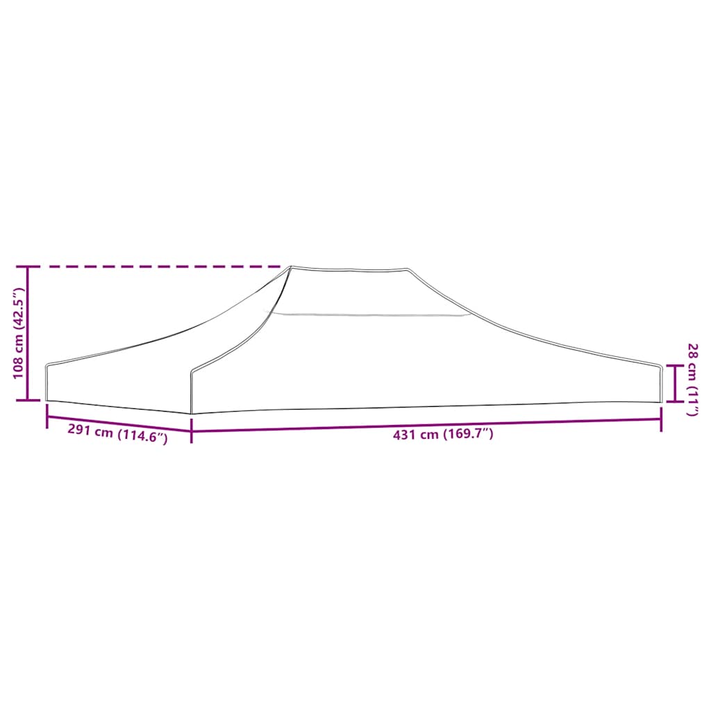 Krov za šator za zabave 4,5 x 3 m crni 270 g/m²