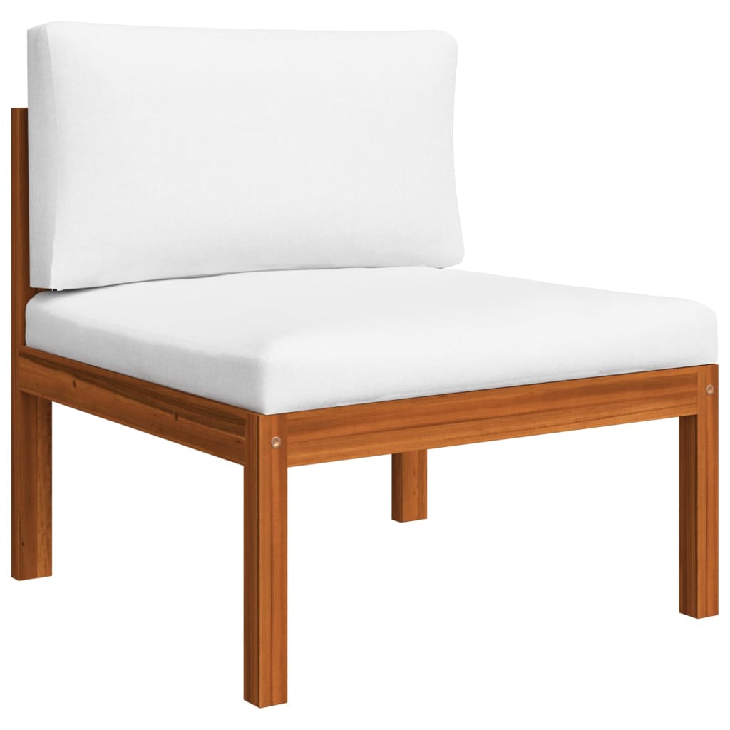 Vrtni set za sjedenje s jastucima, 8 dijelova, krem, 63x63 cm