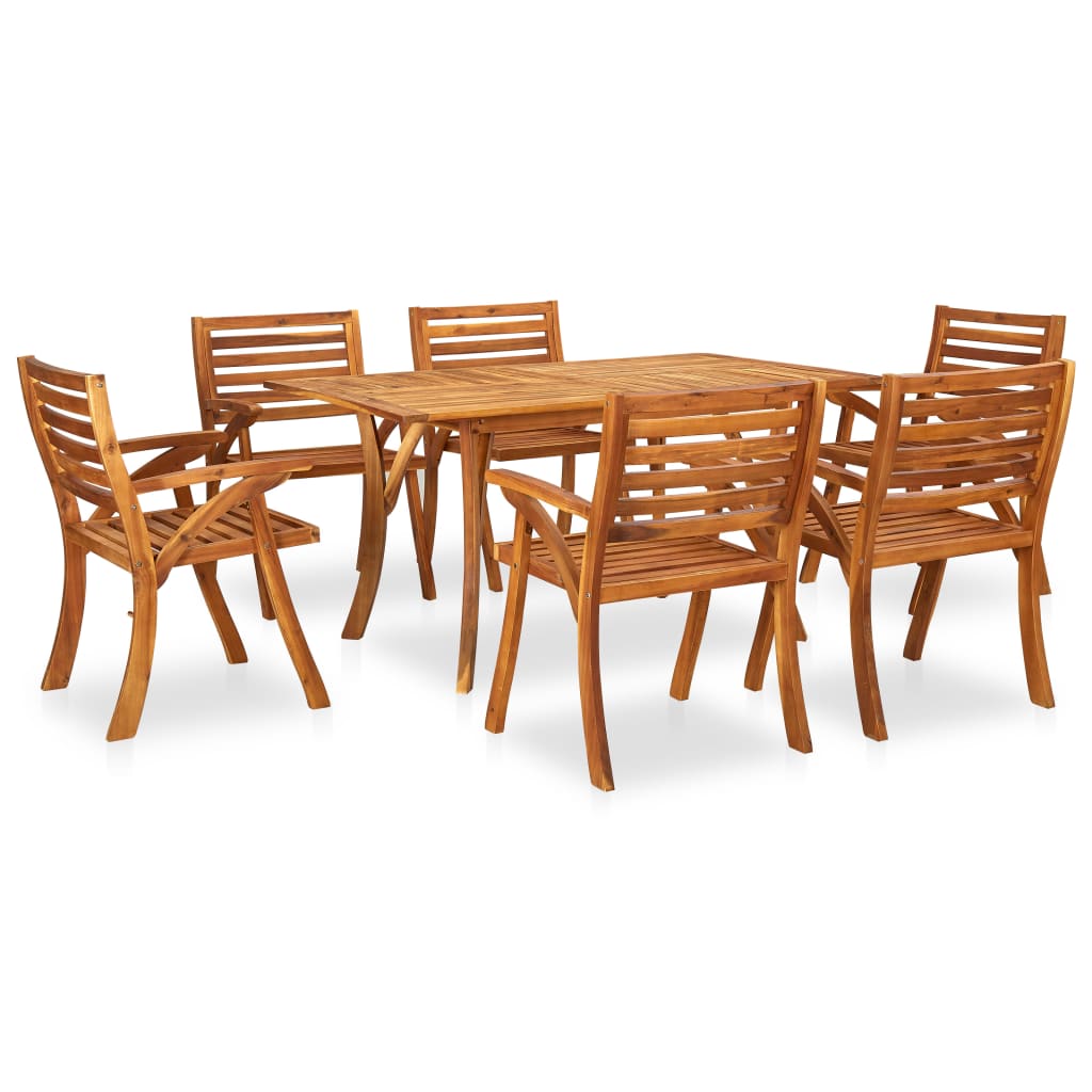 Vrtni blagovaonski set od 7 dijelova 150x90 cm masivno drvo akacije