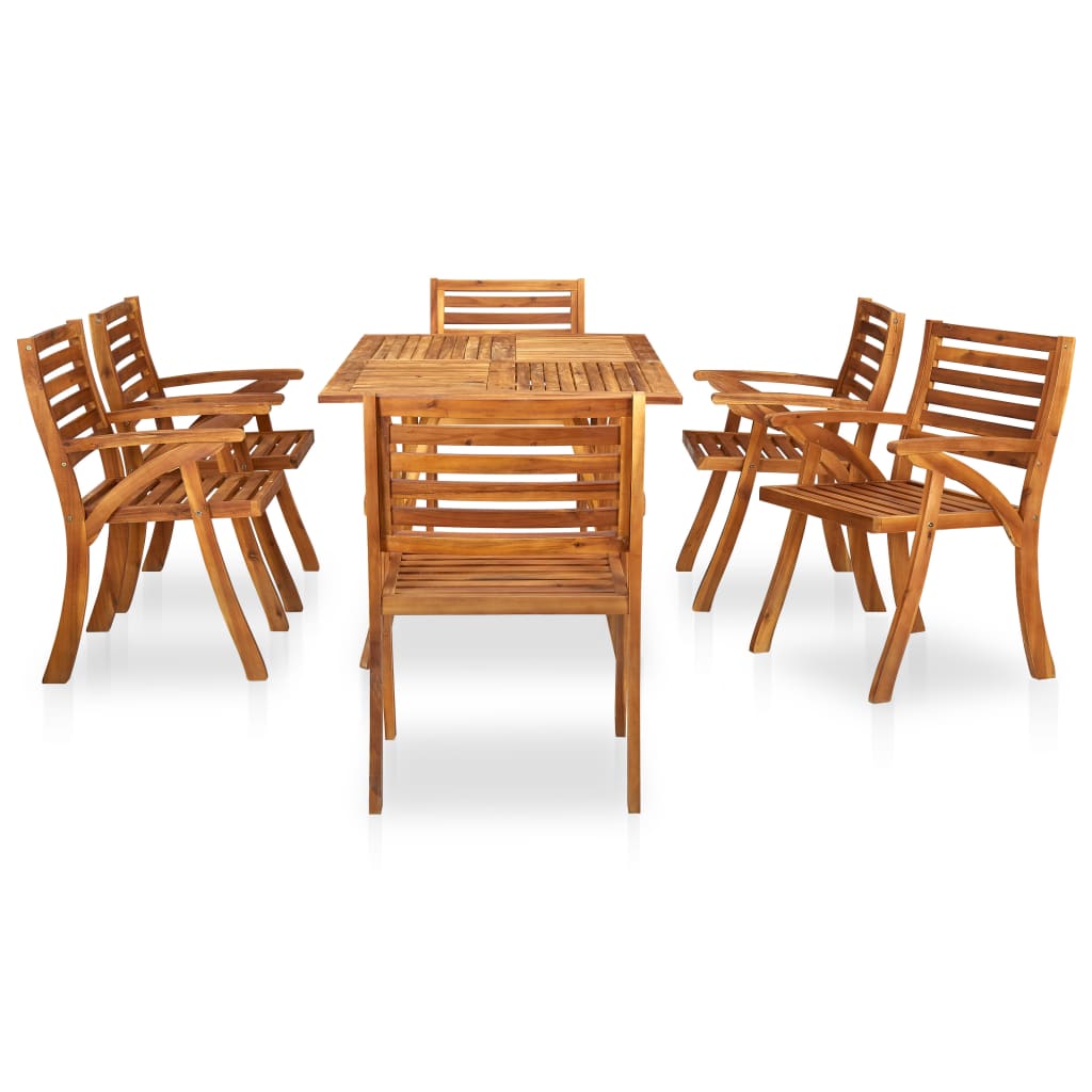Vrtni blagovaonski set od 7 dijelova 150x90 cm masivno drvo akacije