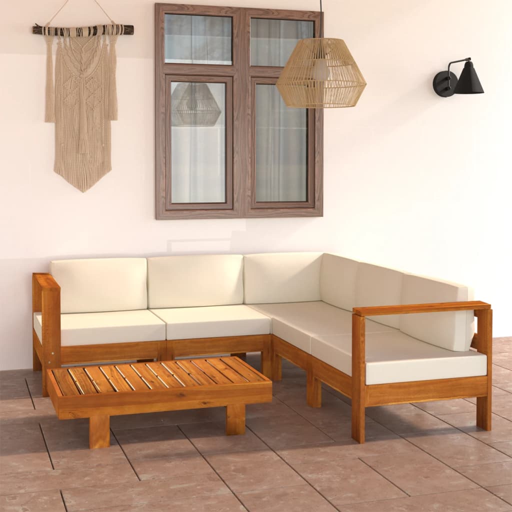 Vrtni set za sjedenje s jastucima, 6 dijelova, 100 x 60 cm, akacija