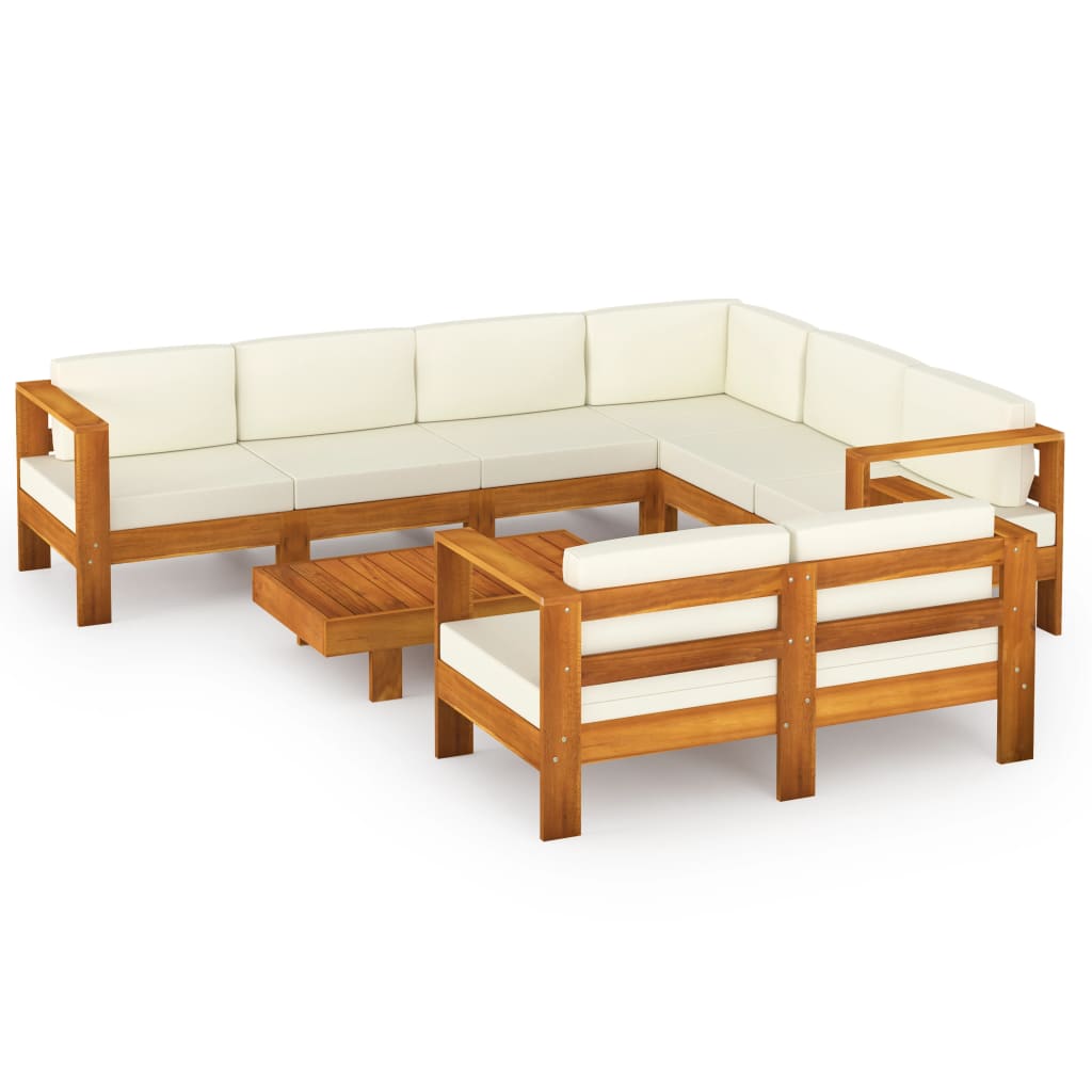 Vrtni set za sjedenje s jastucima, 8 dijelova, 100 x 60 cm, akacija