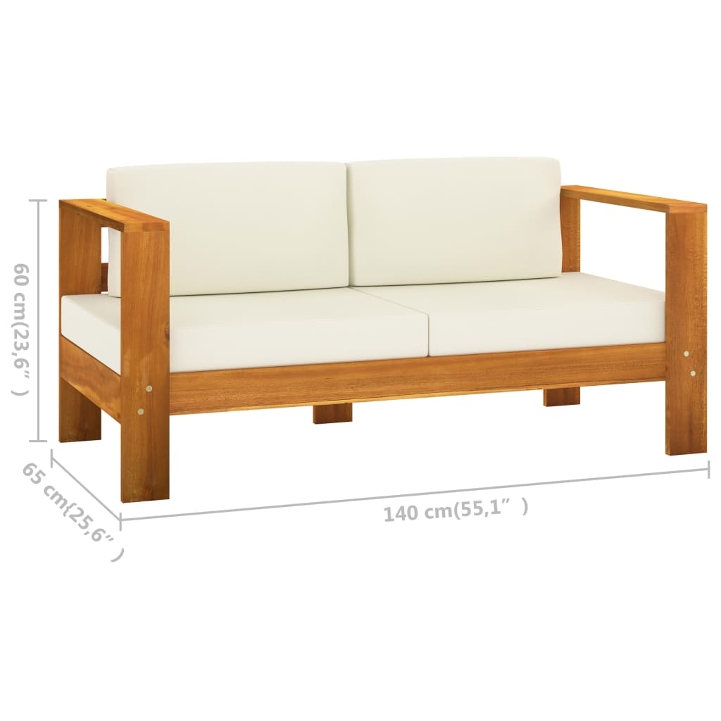 Vrtni set za sjedenje s jastucima, 8 dijelova, 100 x 60 cm, akacija