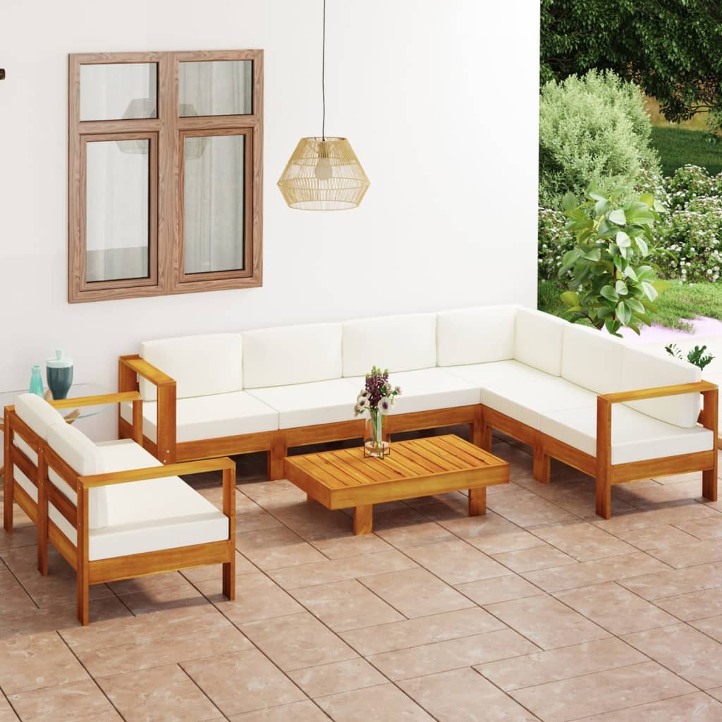 Vrtni set za sjedenje s jastucima, 8 dijelova, 100 x 60 cm, akacija