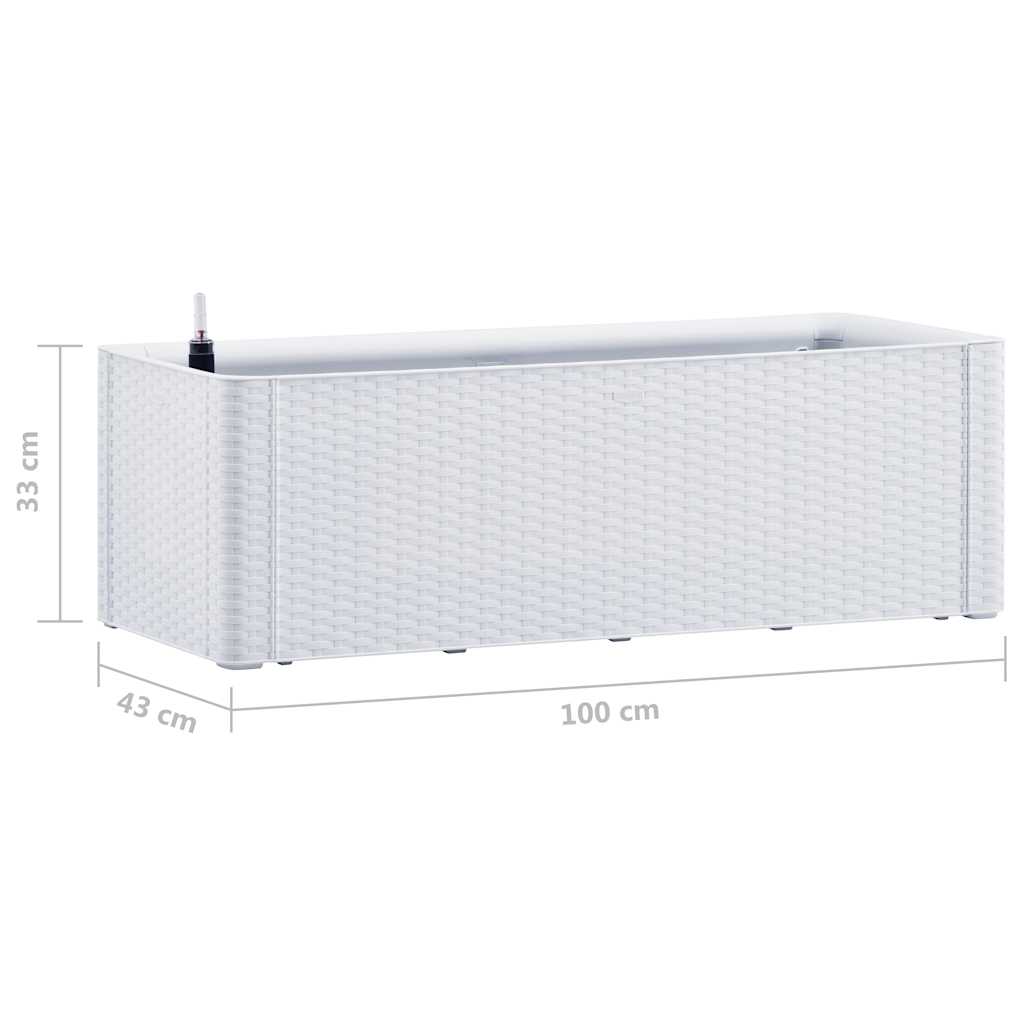 Povišena vrtna gredica sa samozalijevanjem bijela 100x43x33 cm