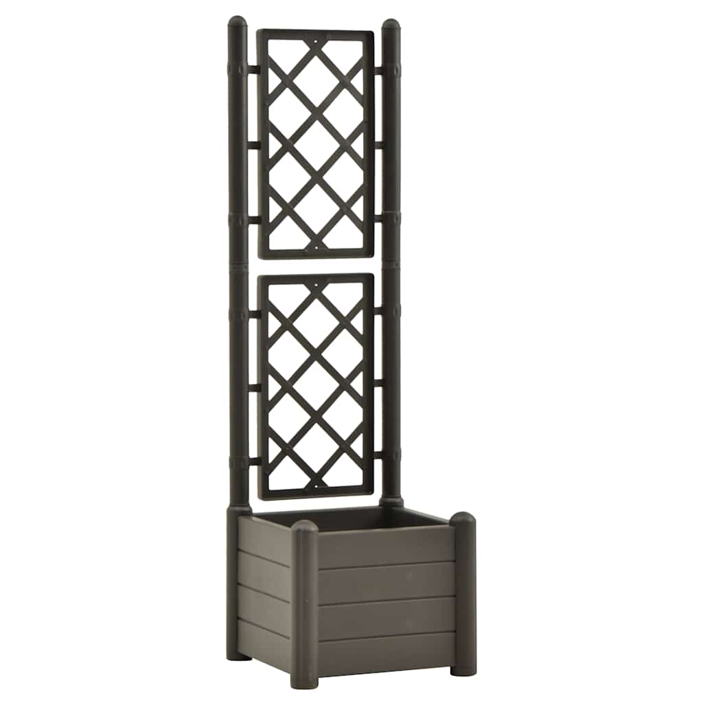 Vrtna sadilica s rešetkom PP antracit 43 x 43 x 142 cm