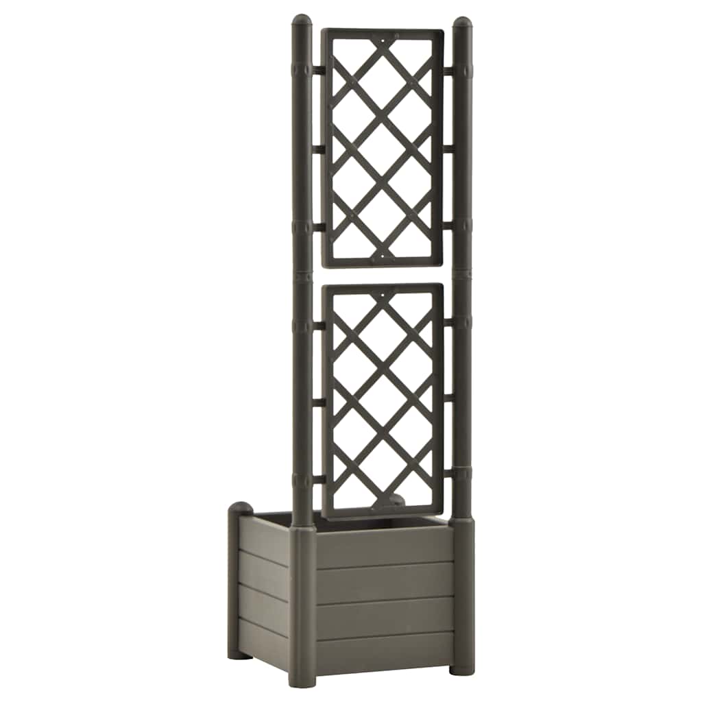 Vrtna sadilica s rešetkom PP antracit 43 x 43 x 142 cm
