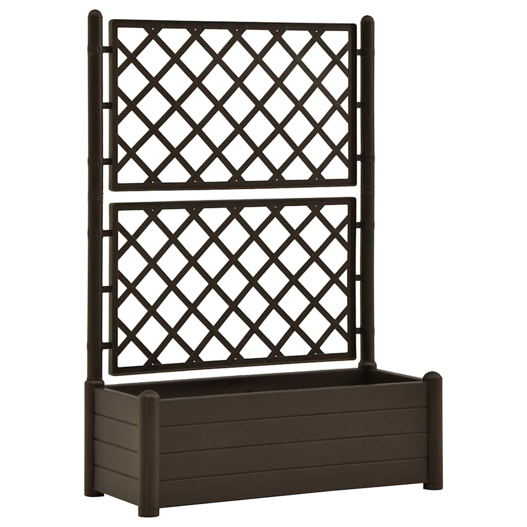 Vrtna sadilica s rešetkom 100 x 43 x 142 cm PP boja kave