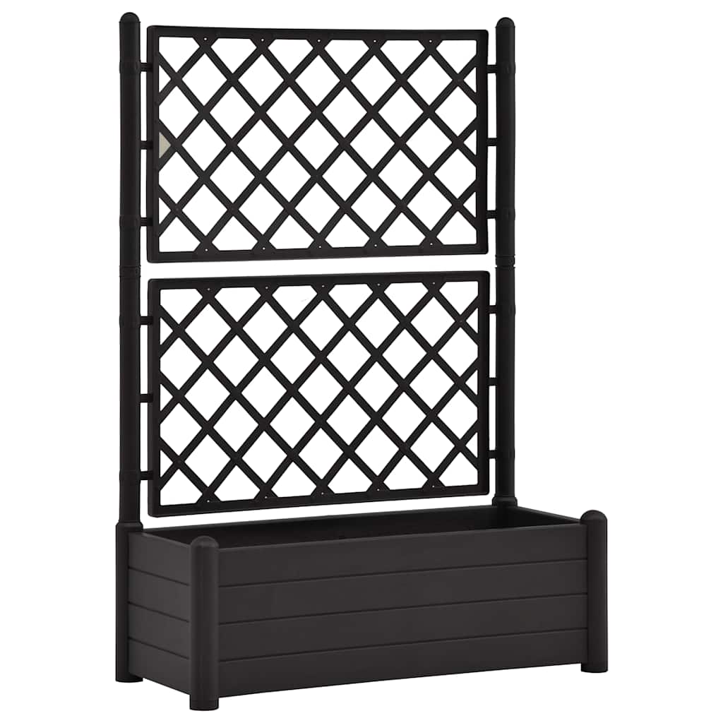Vrtna sadilica s rešetkom 100 x 43 x 142 cm PP antracit