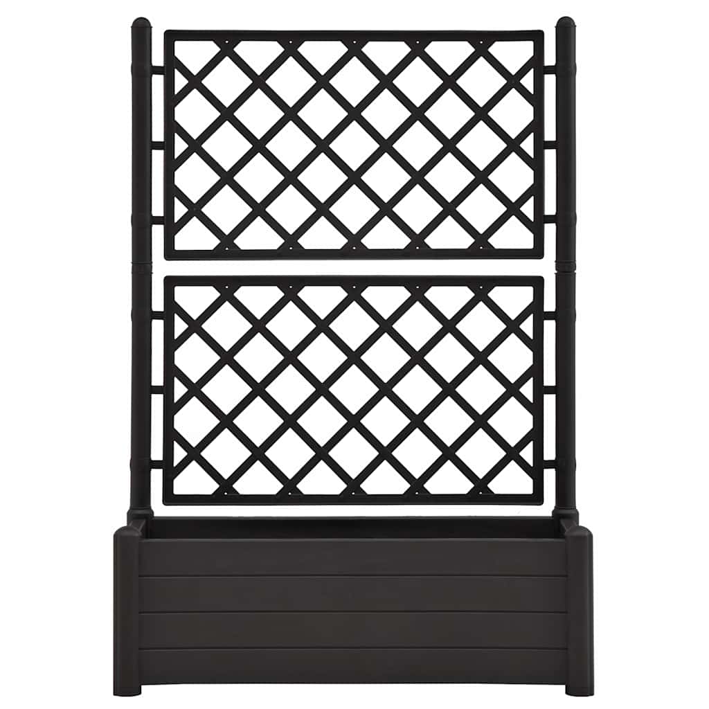 Vrtna sadilica s rešetkom 100 x 43 x 142 cm PP antracit