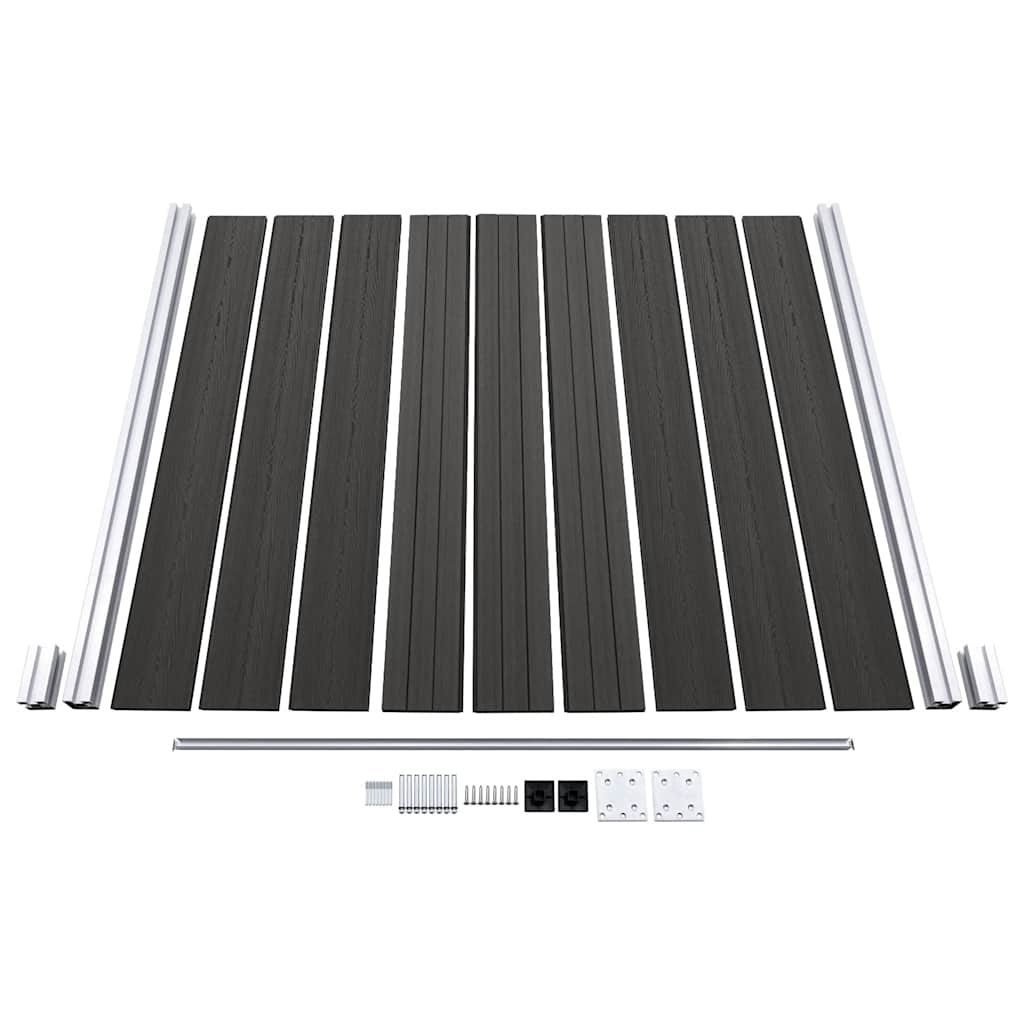 Panel za ogradu WPC 180 x 186 cm crni