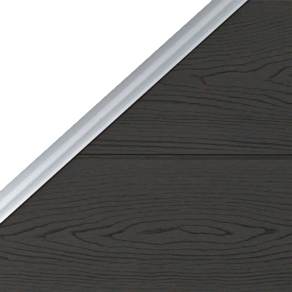 Panel za ogradu WPC 95 x (105 - 180) cm crni
