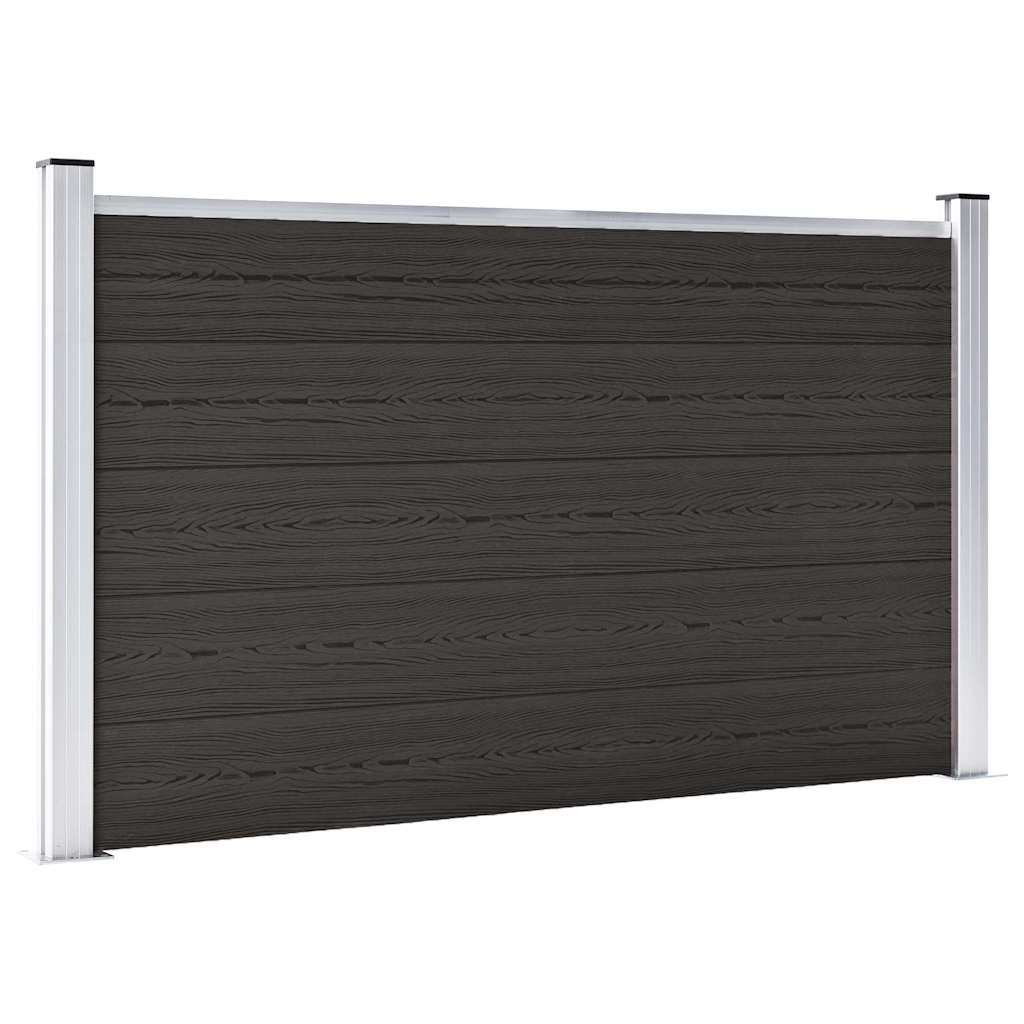 Panel za ogradu WPC 180 x 105 cm crni
