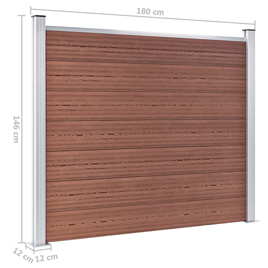 Panel za ogradu WPC 180 x 146 cm smeđi