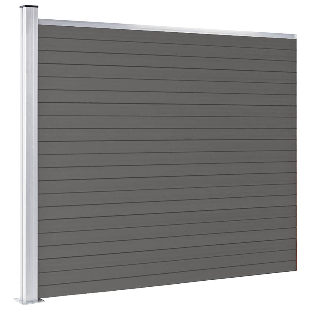 Panel za ogradu WPC 175 x 146 cm sivi