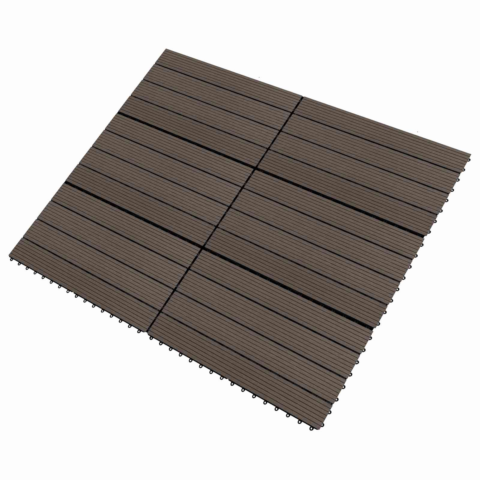 Pločice za decking 6 pcs Tamno smeđa 60 x 30 cm