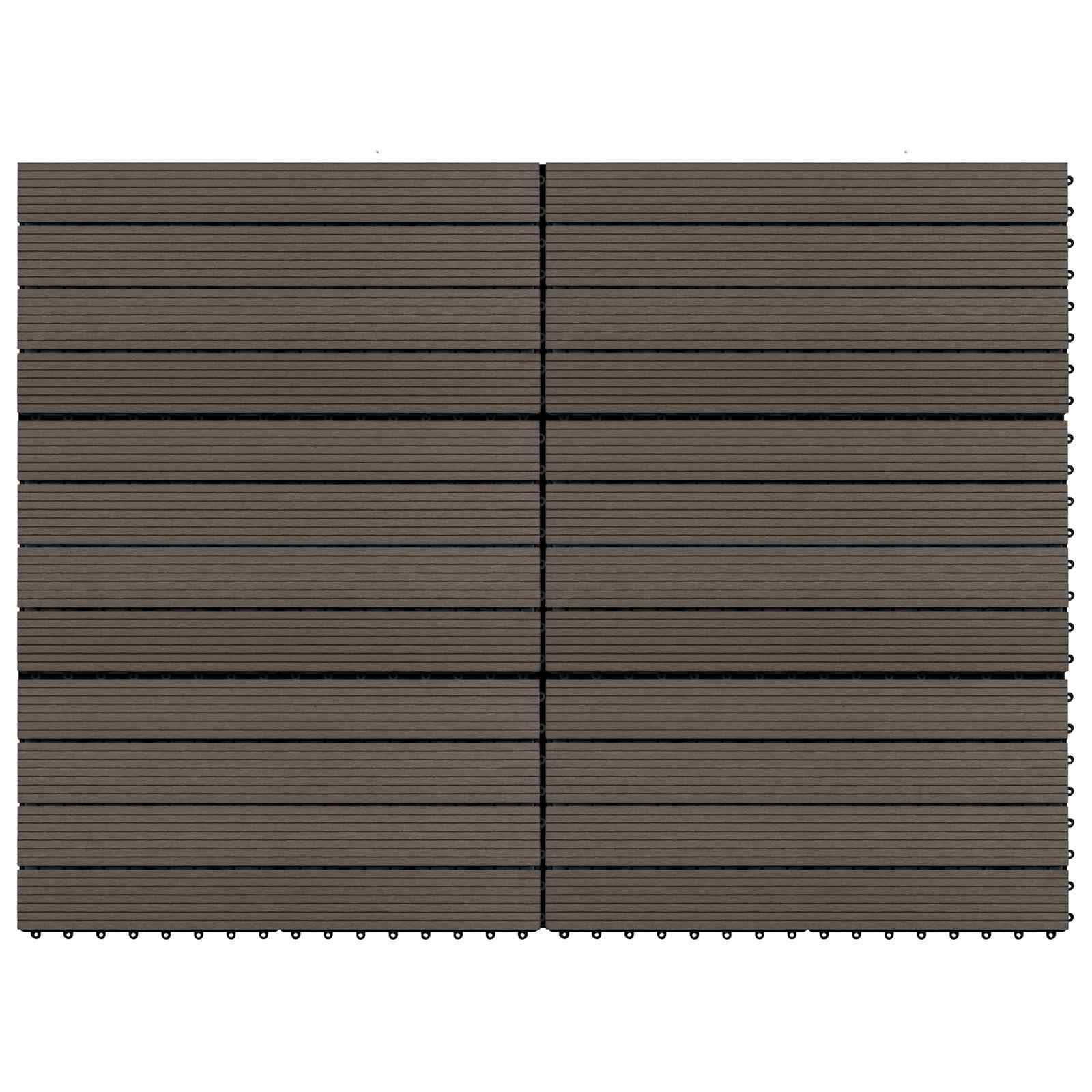 Pločice za decking 6 pcs Tamno smeđa 60 x 30 cm