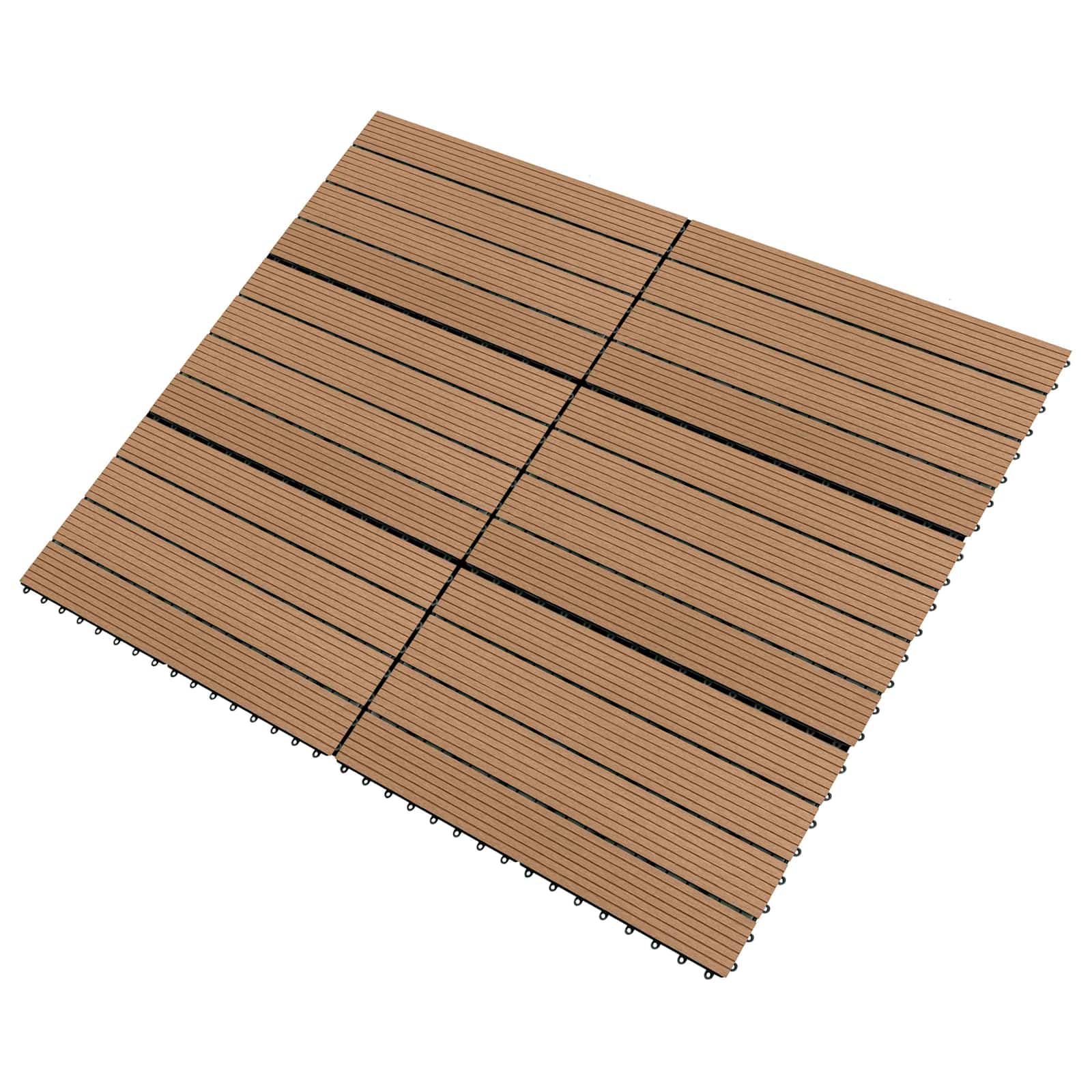 Pločice za decking 6 pcs Smeđa 60 x 30 cm Drvoplastična smjesa