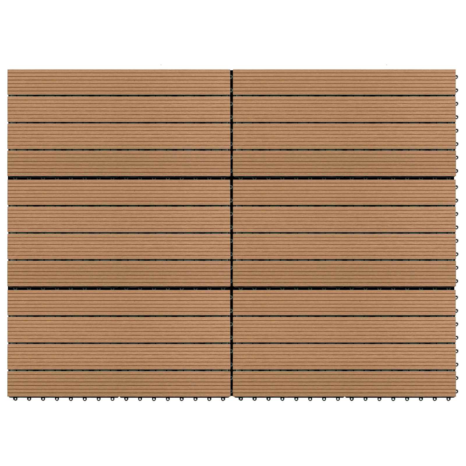Pločice za decking 6 pcs Smeđa 60 x 30 cm Drvoplastična smjesa