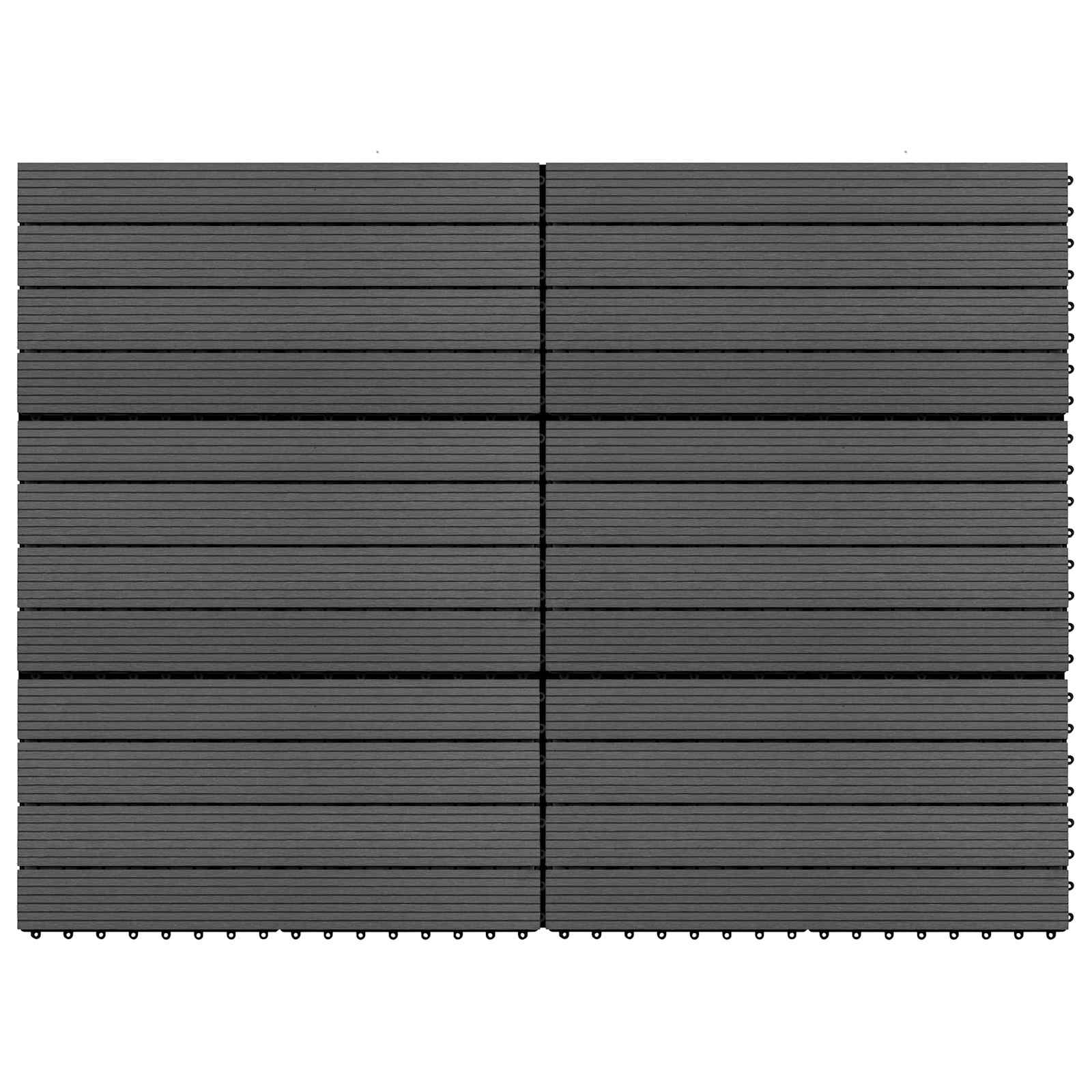Pločice za decking 6 pcs Crna 60 x 30 cm Drvoplastična smjesa