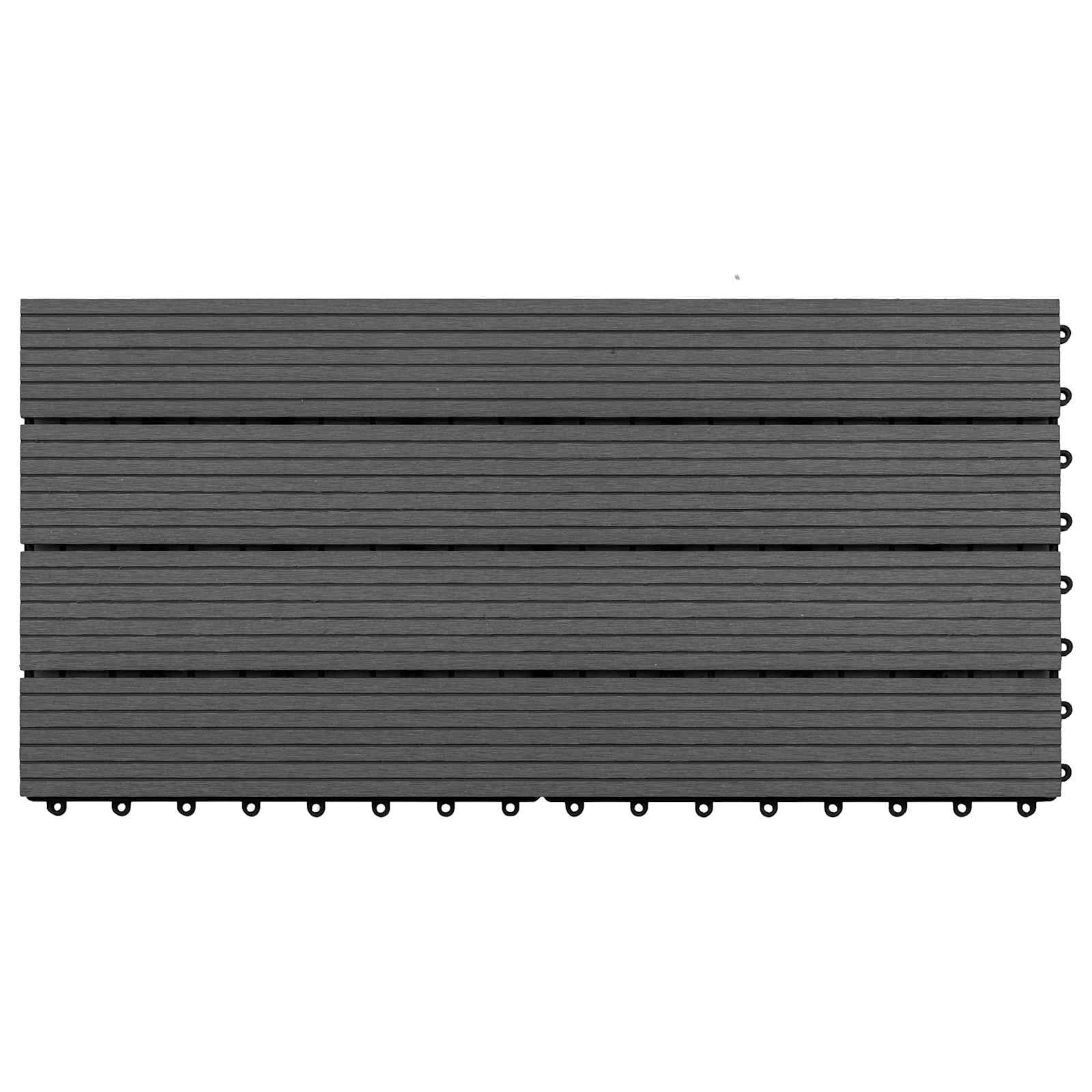 Pločice za decking 6 pcs Crna 60 x 30 cm Drvoplastična smjesa