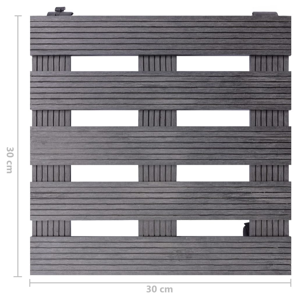 Kolica za biljke 2 kom siva 30 x 30 x 7,5 cm WPC