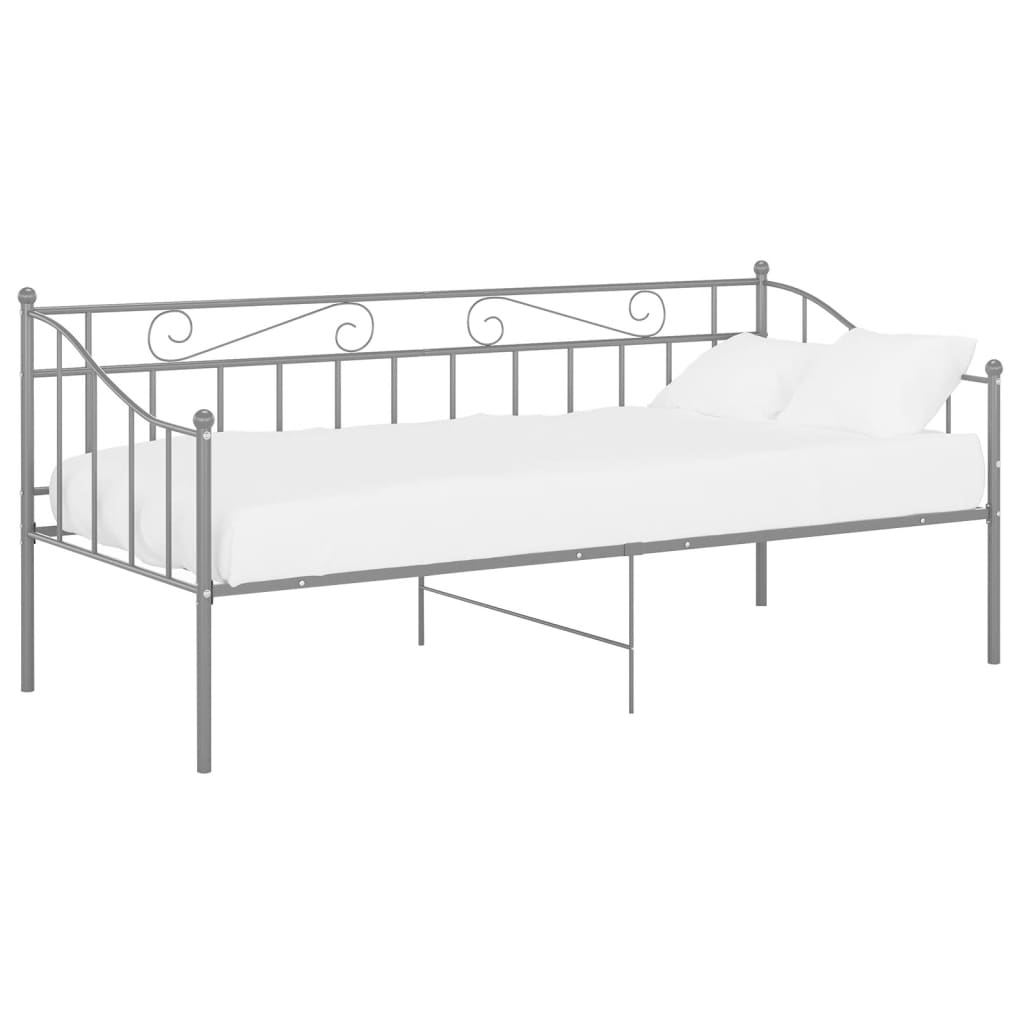 Okvir za krevet na razvlačenje sivi metalni 90 x 200 cm