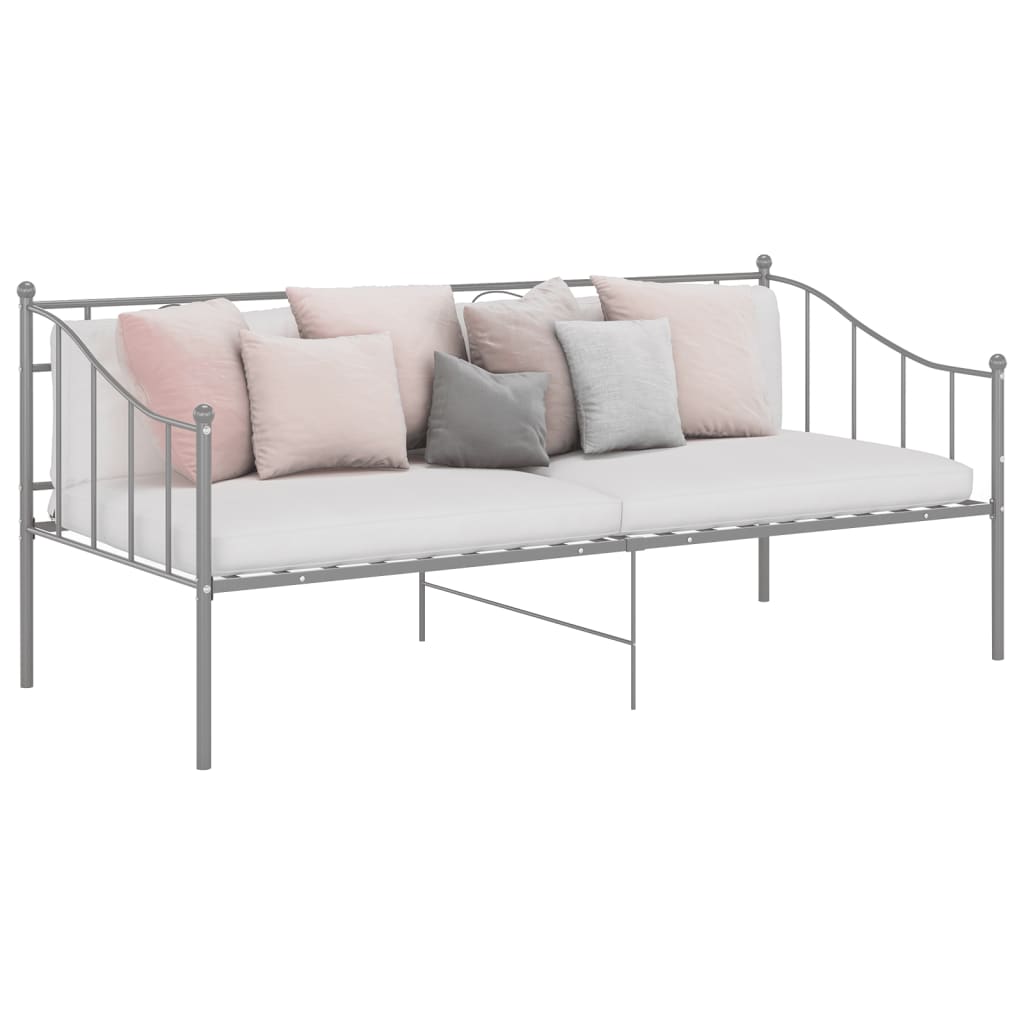 Okvir za krevet na razvlačenje sivi metalni 90 x 200 cm